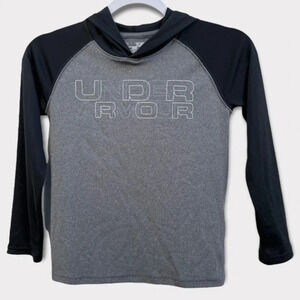 Under Armour‎ Kids Lightweight Long Sleeved Hooded Tee Gray with Black Sz YSM S‍